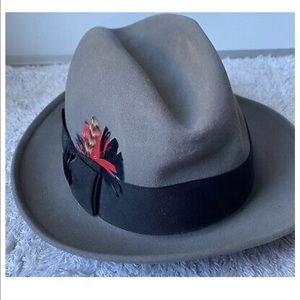 Dobbs fedora / Fur Felt 6 7/8 Gray made in the usa